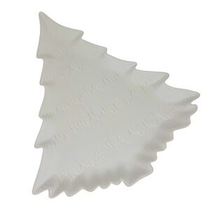 POTTERY BARN Holiday Tree Stoneware Serving platter Cream Collectible Like new